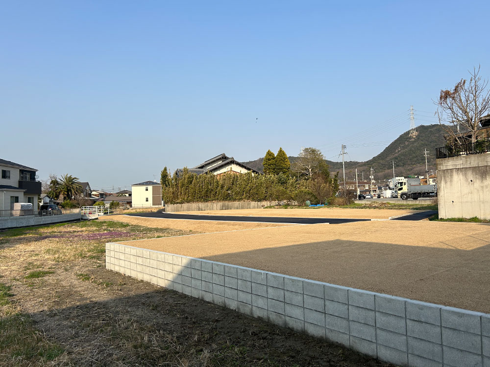 岡山市南区郡分譲地・南西側からの眺め