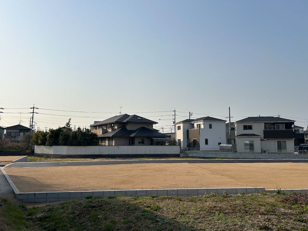 岡山市南区郡分譲地・南東側からの眺め